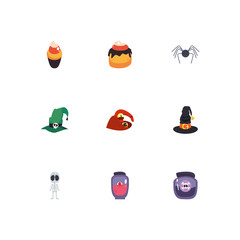 Sticker - bundle halloween with set icons