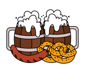 Sticker - beer festival oktoberfest with set of icons