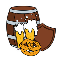 Sticker - beer festival oktoberfest with set of icons