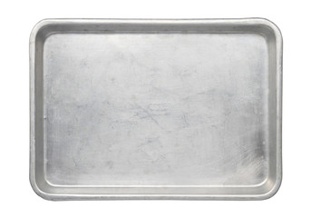 Wall Mural - metal baking pan aluminum tray (with clipping path) isolated on white background