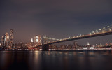Fototapeta  - Night views of the Brooklyn Bridge from the famed Brooklyn Heights Promenade, Brooklyn, NY, USA