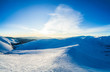 Wonderful day panorama of snowdrifts