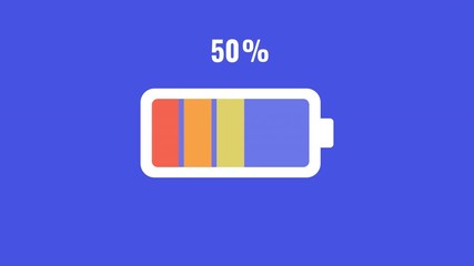 Poster - Battery charging animation. Alpha channel. 4K resolution.