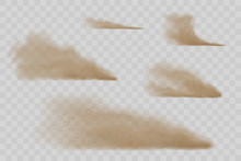 Sand Dust Clouds On Transparent Background