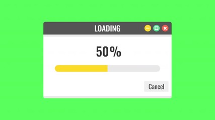 Poster - Loading Transfer download 0-100%. Loading bar. Program window. Alpha channel. 4K resolution.