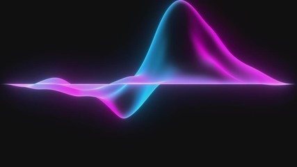 Poster - Looped animation. Abstract colorful wavy background in bright rainbow colors. Modern colorful wallpaper. 3d rendering.