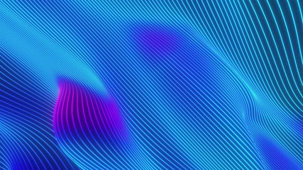Poster - Looped animation. Abstract colorful wavy background in bright rainbow colors. Modern colorful wallpaper. 3d rendering.