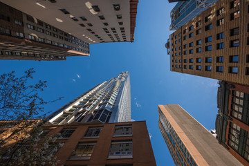 Street canyons in New York.