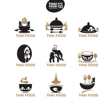 Modern Thai Food Logo Template For Culinary Business, Restaurant And Corporate