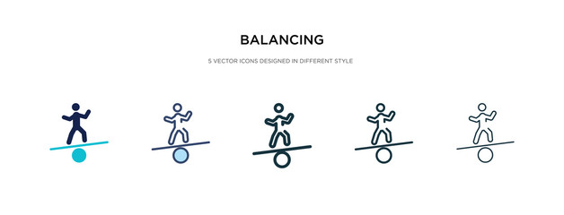 balancing icon in different style vector illustration. two colored and black balancing vector icons designed in filled, outline, line and stroke style can be used for web, mobile, ui