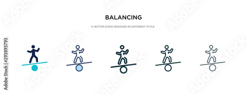 Fotomural balancing icon in different style vector illustration