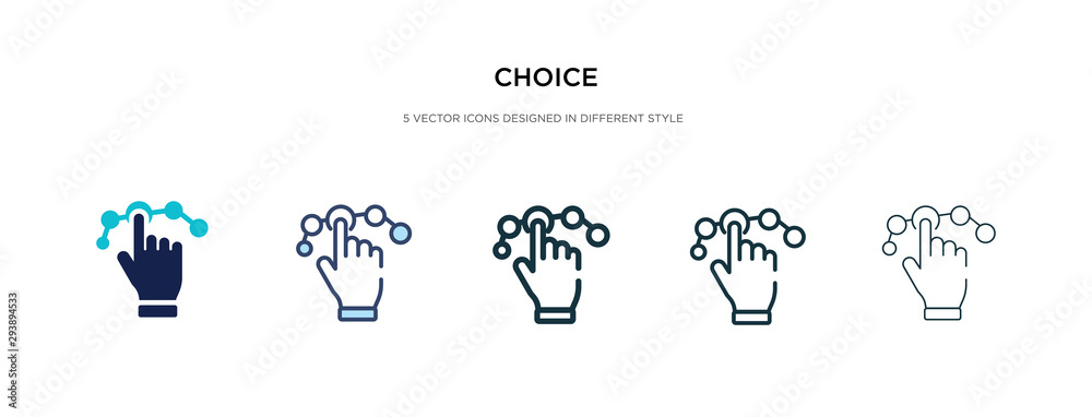 choice icon in different style vector illustration. two colored and black choice vector icons designed in filled, outline, line and stroke style can be used for web, mobile, ui - obrazy, fototapety, plakaty 