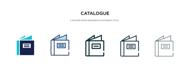 catalogue icon in different style vector illustration. two colored and black catalogue vector icons 
