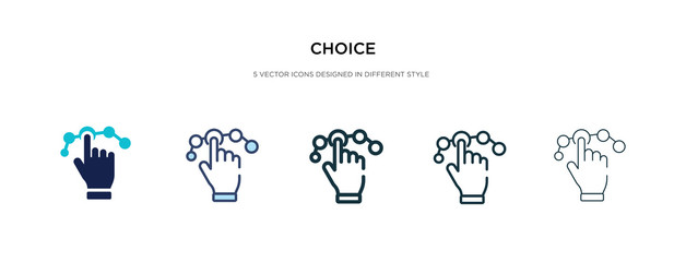 choice icon in different style vector illustration. two colored and black choice vector icons design