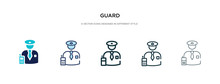 Guard Icon In Different Style Vector Illustration. Two Colored And Black Guard Vector Icons Designed In Filled, Outline, Line And Stroke Style Can Be Used For Web, Mobile, Ui