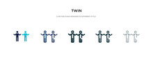 Twin Icon In Different Style Vector Illustration. Two Colored And Black Twin Vector Icons Designed In Filled, Outline, Line And Stroke Style Can Be Used For Web, Mobile, Ui