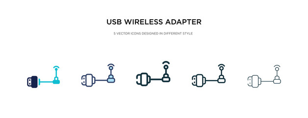 Poster - usb wireless adapter icon in different style vector illustration. two colored and black usb wireless
