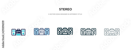 Fotomural stereo icon in different style vector illustration