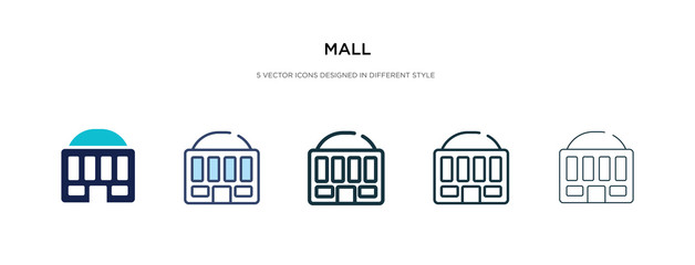 mall icon in different style vector illustration. two colored and black mall vector icons designed in filled, outline, line and stroke style can be used for web, mobile, ui