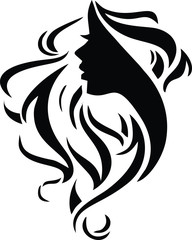 Hair Salon Logo Vector Silhouette 