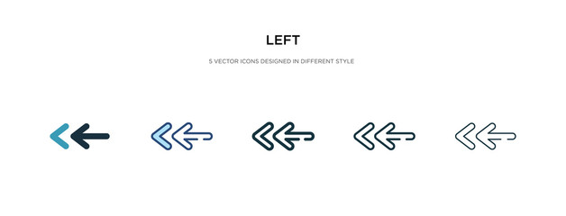 Poster - left icon in different style vector illustration. two colored and black left vector icons designed in filled, outline, line and stroke style can be used for web, mobile, ui