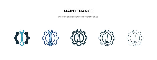 Wall Mural - maintenance icon in different style vector illustration. two colored and black maintenance vector icons designed in filled, outline, line and stroke style can be used for web, mobile, ui