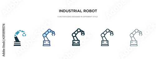 Cuadros en Lienzo industrial robot icon in different style vector illustration