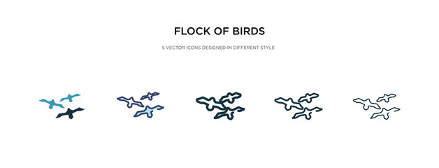 flock of birds icon in different style vector illustration. two colored and black flock of birds vector icons designed in filled, outline, line and stroke style can be used for web, mobile, ui