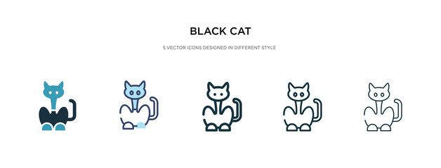 black cat icon in different style vector illustration. two colored and black black cat vector icons designed in filled, outline, line and stroke style can be used for web, mobile, ui