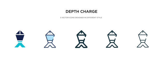 Poster - depth charge icon in different style vector illustration. two colored and black depth charge vector 