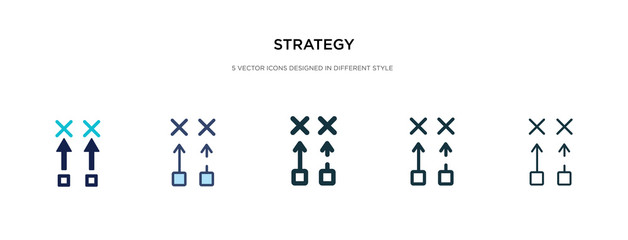 strategy icon in different style vector illustration. two colored and black strategy vector icons designed in filled, outline, line and stroke style can be used for web, mobile, ui