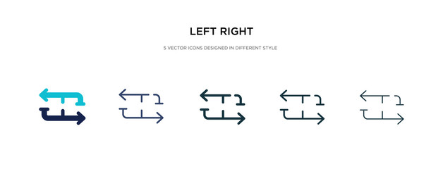 left right icon in different style vector illustration. two colored and black left right vector icons designed in filled, outline, line and stroke style can be used for web, mobile, ui