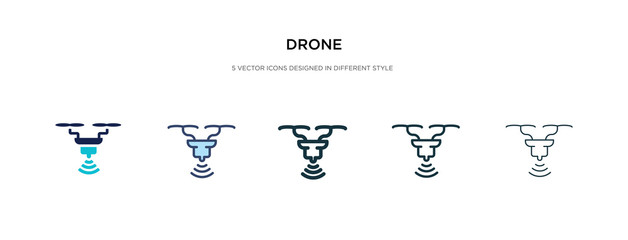 Wall Mural - drone icon in different style vector illustration. two colored and black drone vector icons designed in filled, outline, line and stroke style can be used for web, mobile, ui