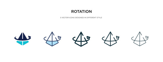 rotation icon in different style vector illustration. two colored and black rotation vector icons designed in filled, outline, line and stroke style can be used for web, mobile, ui