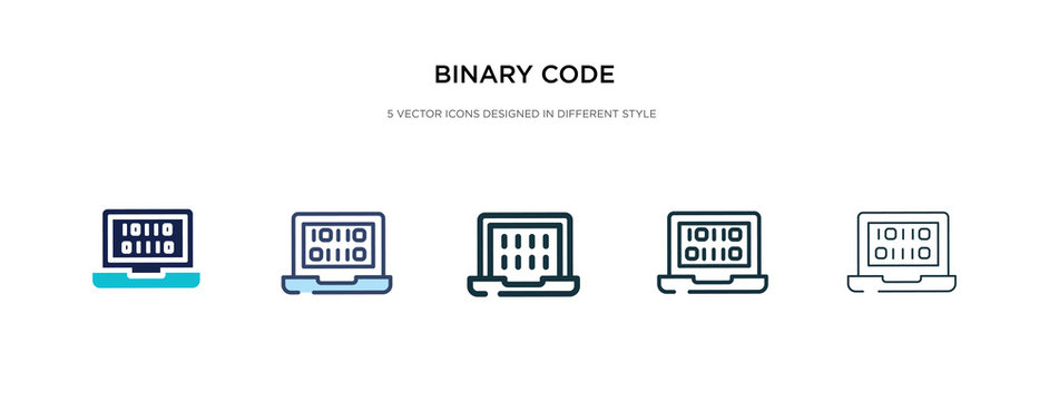 binary code icon in different style vector illustration. two colored and black binary code vector icons designed in filled, outline, line and stroke style can be used for web, mobile, ui
