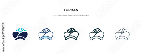 Fotomural turban icon in different style vector illustration