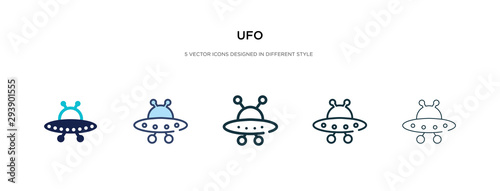 Fotomural ufo icon in different style vector illustration