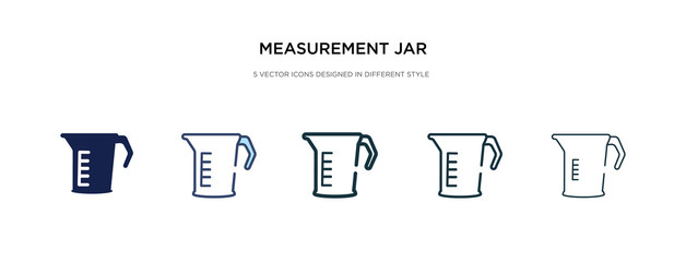 Wall Mural - measurement jar icon in different style vector illustration. two colored and black measurement jar vector icons designed in filled, outline, line and stroke style can be used for web, mobile, ui
