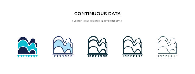 Poster - continuous data graphic wave chart icon in different style vector illustration. two colored and blac