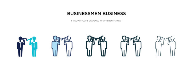 Wall Mural - businessmen business communication techniques icon in different style vector illustration. two colored and black businessmen business communication techniques vector icons designed in filled,