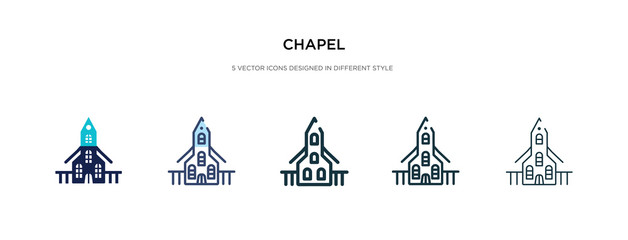 chapel icon in different style vector illustration. two colored and black chapel vector icons designed in filled, outline, line and stroke style can be used for web, mobile, ui