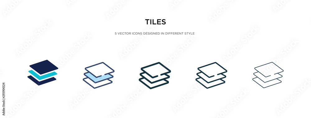tiles icon in different style vector illustration. two colored and black tiles vector icons designed in filled, outline, line and stroke style can be used for web, mobile, ui - obrazy, fototapety, plakaty 