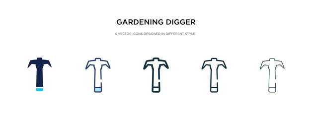 gardening digger icon in different style vector illustration. two colored and black gardening digger vector icons designed in filled, outline, line and stroke style can be used for web, mobile, ui