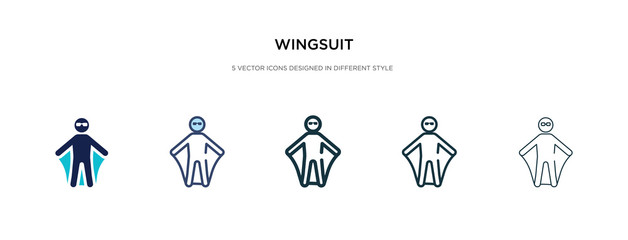 Wall Mural - wingsuit icon in different style vector illustration. two colored and black wingsuit vector icons designed in filled, outline, line and stroke style can be used for web, mobile, ui