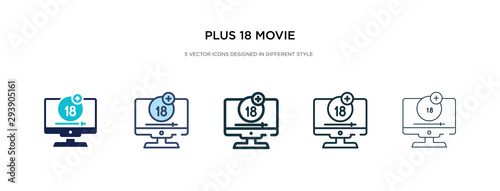 plus 18 movie icon in different style vector illustration Poster Mural XXL