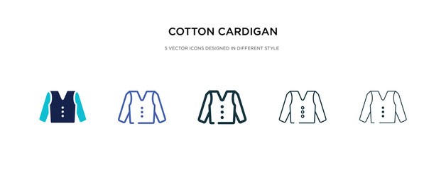 Wall Mural - cotton cardigan icon in different style vector illustration. two colored and black cotton cardigan vector icons designed in filled, outline, line and stroke style can be used for web, mobile, ui