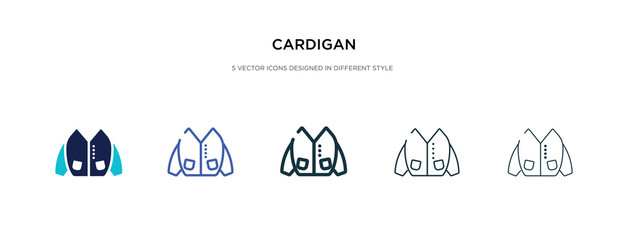 Wall Mural - cardigan icon in different style vector illustration. two colored and black cardigan vector icons designed in filled, outline, line and stroke style can be used for web, mobile, ui