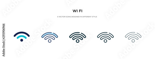 Cuadros en Lienzo wi fi icon in different style vector illustration