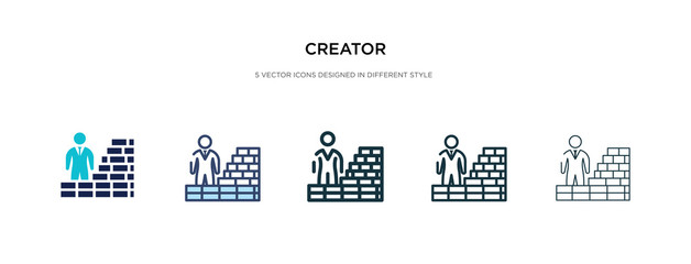 Wall Mural - creator icon in different style vector illustration. two colored and black creator vector icons designed in filled, outline, line and stroke style can be used for web, mobile, ui