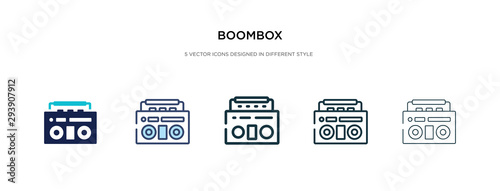 Cuadros en Lienzo boombox icon in different style vector illustration